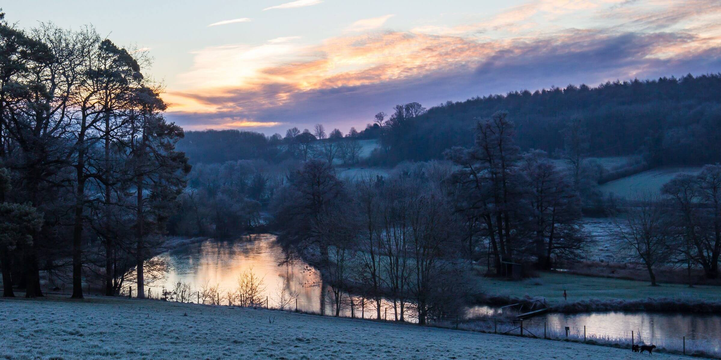 Winter sunrise latimer chess valley credit Colin Drake. Chilterns landscape character River Valleys